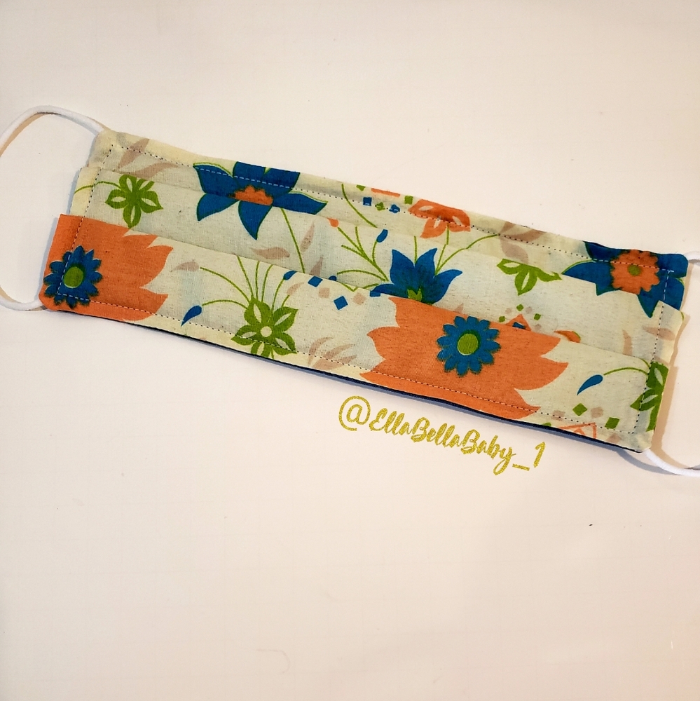 LOT of FOUR Yellow Floral Face Masks Filter - Picture 2 of 5